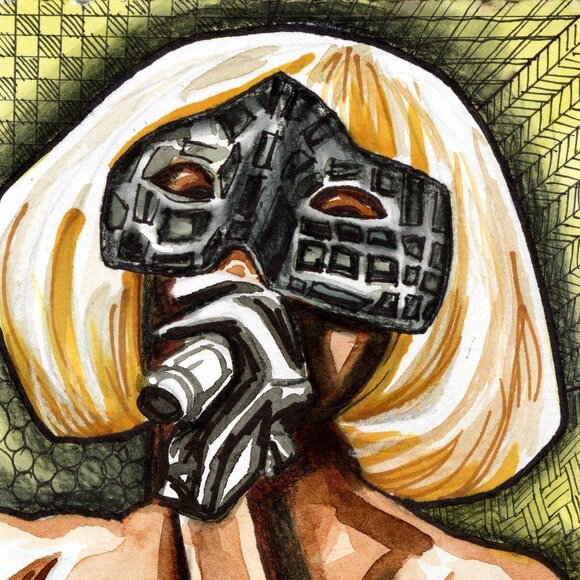 Lady Gaga, original art, watercolor, 5 by 7 inches, art sale, art pop, mother - Picture 2 of 3